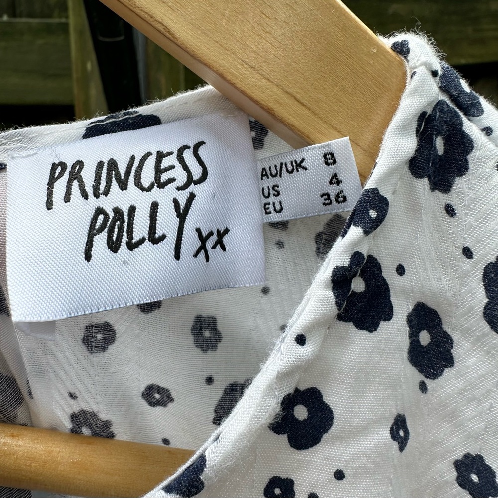 Princess Polly Nate Micro Mini Dress White‎ Floral Size 4 - Picture 9 of 13